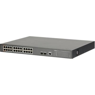 DAHUA (PFS4226-24GT-360) 24 PORT GIGABIT POE (24GE POE + 2GE SFP, TOPLAM 360W POE) SWITCH