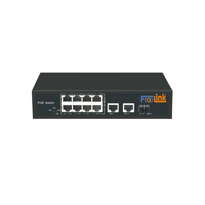 FREELINK (FRL-821GS) 8 PORT 10/100 POE 2xUPLİNK + 1xSFP 120W POE SWİTCH
