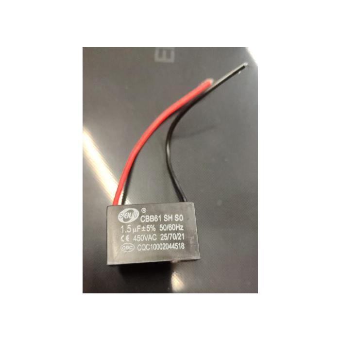 1.5 MF 450 V SİYAH KABLOLU KARE TİP KUTUPSUZ KONDANSATÖR