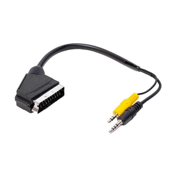 3.5 MM STEREO ERKEK/SCART KABLO 35 CM UZUN VE KISA JACK BİR ARADA NEXT 64 AV UYDU ALICISI AV KABLO
