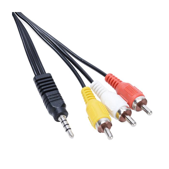 3.5 MM STEREO ERKEK / 3 RCA KABLO 1.2 METRE KISA JACK MODEL UYDU ALICISI AV KABLO