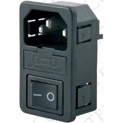 POWERMASTER IC-214A-S C14 POWER SOKET ERKEK ANAHTARLI+FUSELİ KULAKSIZ UL
