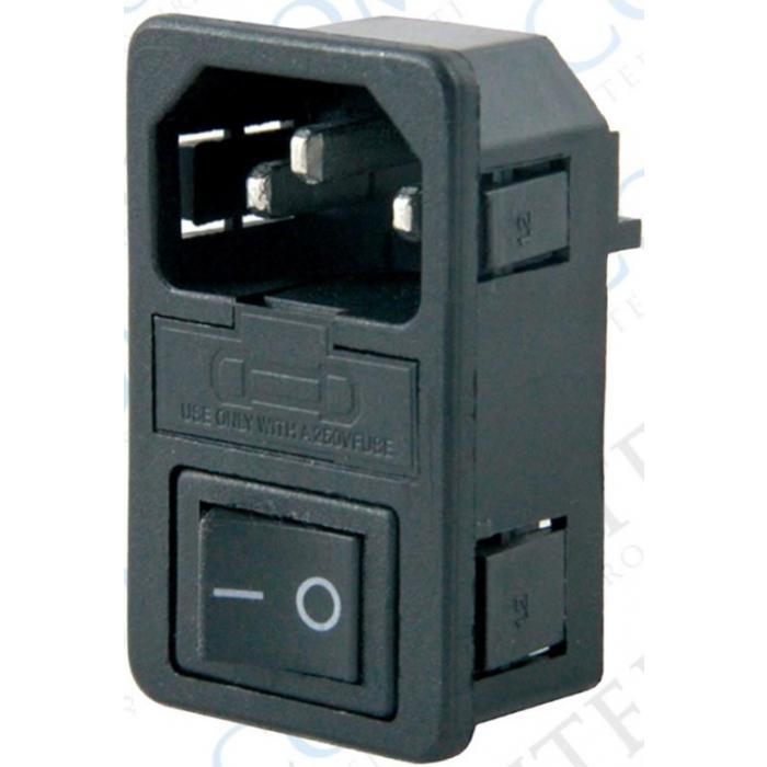 POWERMASTER IC-214A C14 POWER SOKET ERKEK ANAHTARLI+FUSELİ KULAKSIZ AS-10