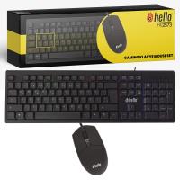 HELLO HL-2573 IŞIKLI KABLOLU OYUNCU KLAVYE + MOUSE COMBO SET