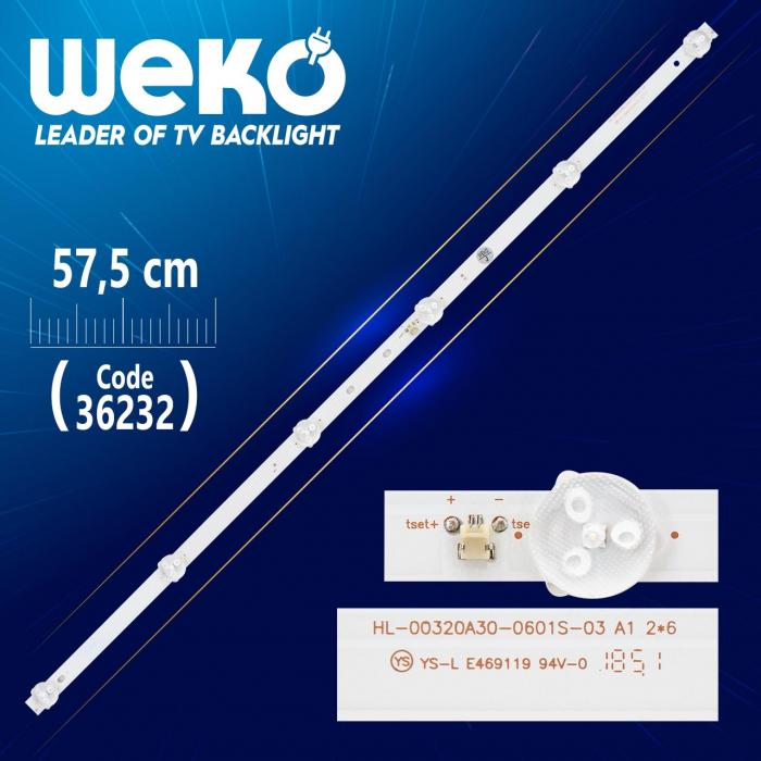 HL-00320A30-0601S-03 A1 2*6 - 6 LEDLİ 57.5 CM 6V
