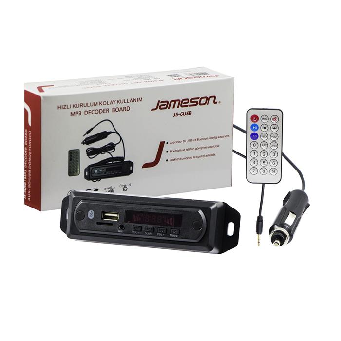 JAMESON JS-6USB MİKROFONLU BLUETOOTH/AUX USB/SD/MMC KUMANDALI OTO TEYP ÇEVİRİCİ DİJİTAL PLAYER