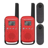 MOTOROLA TLKR-T42 KIRMIZI PMR EL TELSİZİ 2Lİ PAKET (4 KM)(3 ADET İNCE PİL)