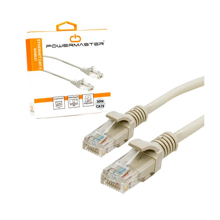 POWERMASTER CAT5 30 METRE RJ45 PATCH NETWORK ETHERNET İNTERNET KABLOSU