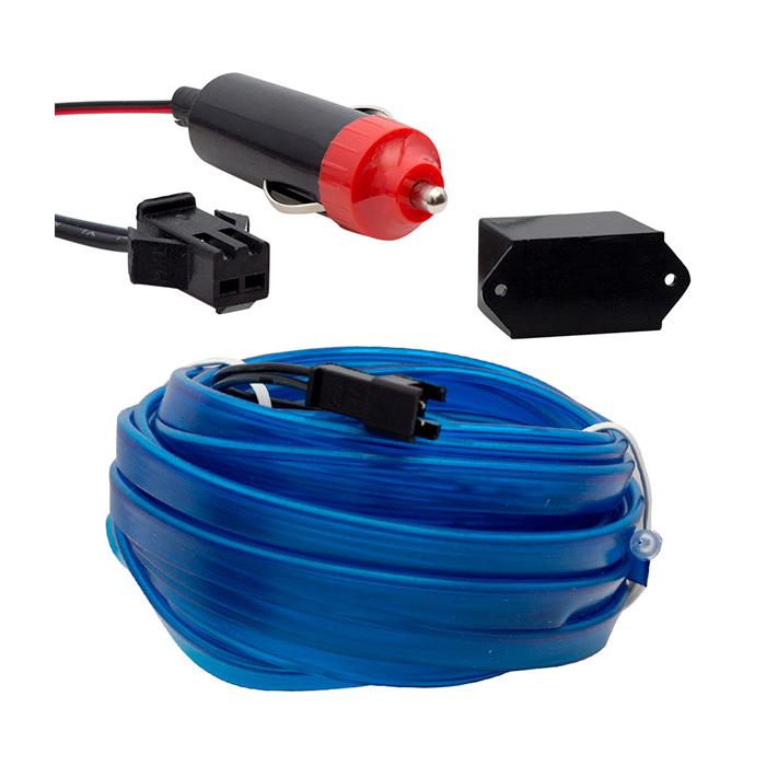 POWERMASTER PM-18223 ARAÇ İÇİ NEON MAVİ 5 METRE ÇAKMAKLIKLI İP AYDINLATMA