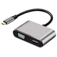 POWERMASTER PM-4026 USB TYPE-C TO HDMI-VGA-USB-TYPE C 4IN1 ADAPTÖR