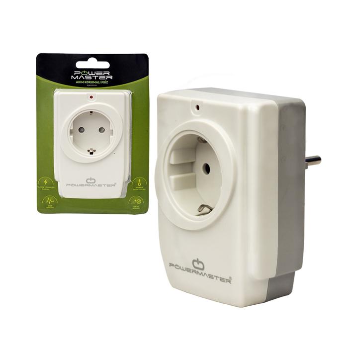 POWERMASTER PM-18721 16 AMPER - 3680 WATT TEKLİ ÇOCUK KORUMALI AKIM KORUMALI PRİZ