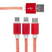 POWERMASTER MICRO USB/TYPE-C/LIGHTNING 2.1 AMPER METAL 1.2 METRE ŞARJ VE DATA KABLOSU