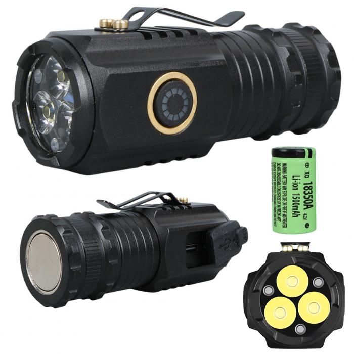 POWERMASTER PM-25118 ŞAPKA EL FENERİ 3 COB LEDLİ 3 MODLU ŞARJLI TYPE-C MIKNATISLI 30X30X80MM