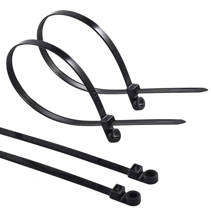 POWERMASTER PM-26328 DELİKLİ SİYAH KABLO BAĞI 3.6X200MM (100LÜ PAKET)