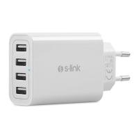 S-LINK SWAPP SW-C8 BEYAZ 5 VOLT - 5.6 AMPER  4*USB SMART PORT 2.4A EV ŞARJ ADAPTÖR