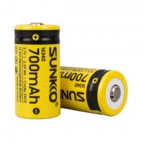 SUNKKO 3.7 VOLT 700 MAH 16340 ŞARJ EDİLEBİLİR PİL (2Lİ PAKET FİYATI)