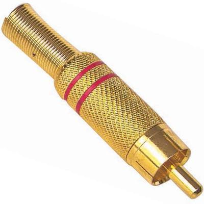 POWERMASTER PM-1290 TOS RCA FİŞ METAL GOLD ERKEK KONNEKTÖR (SİYAH KODLU)