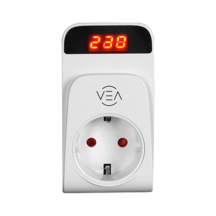 VEA VE-25530 15A 3520W TEKLİ DİJİTAL GÖSTERGELİ AKIM KORUMALI PRİZ AŞIRI YÜKSEK GERİLİM