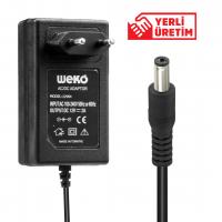 WEKO 12 VOLT - 2 AMPER 5.5*2.1 UÇLU PLASTİK KASA PRİZ TİPİ ADAPTÖR