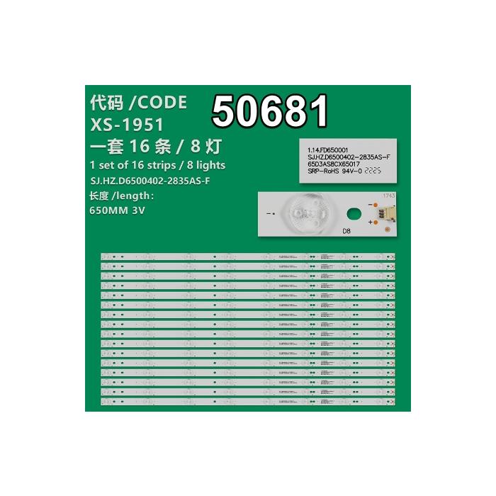 WKSET-5681 36570X16 SJ.HZ.D6500402-2835AS-F 16 ADET LED BAR