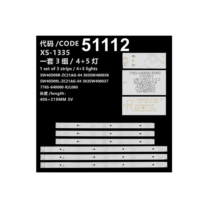 WKSET-6112 35958X3 35959X3 SW40D09L/R 6 ADET LED BAR