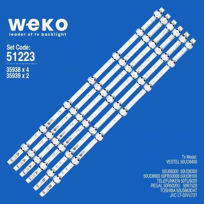 WKSET-6223 35938X4 35939X2 17DLB50NER1 A/B 6 ADET LED BAR (7LENS)