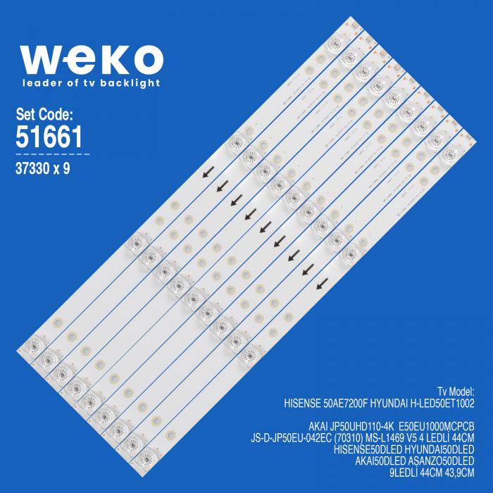 WKSET-6661 37330X9 JS-D-JP50EU-042EC (70310) MS-L1469 V5  9 ADET LED BAR