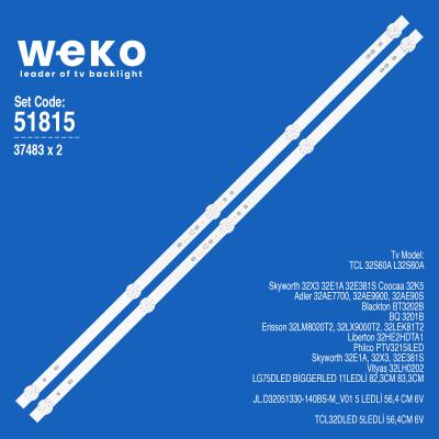 WKSET-6815 37483X2 JL.D32051330-140BS-M_V01 2 ADET LED BAR (5LED56,4CM6V)