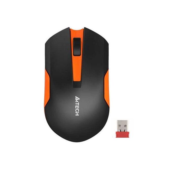 A4 TECH G3-200N KABLOSUZ  V-TRACK 1000DPI MOUSE SİYAH/TURUNCU