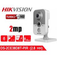 HIKVISION DS-2CE38D8T-PIR 2MP 2.8MM CMOS 1980X1080 20MT AHD MİKROFONLU CUBE KAMERA