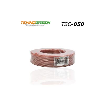 TEKNOGREEN (TSC-050) 2*0,50mm SEFFAF KIRMIZI KODLU HOPARLÖR KABLOSU (100MT.)